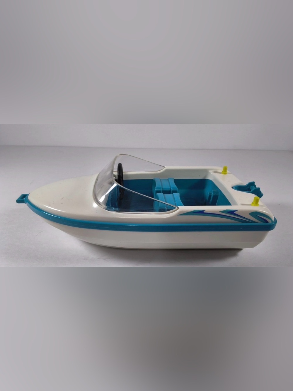 Vintage Playmobil Speed Boat White Blue 1988 Geobra Boat Only